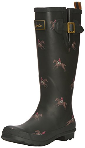 Joules Women's Olive Horse Welly Print Wellington Boots