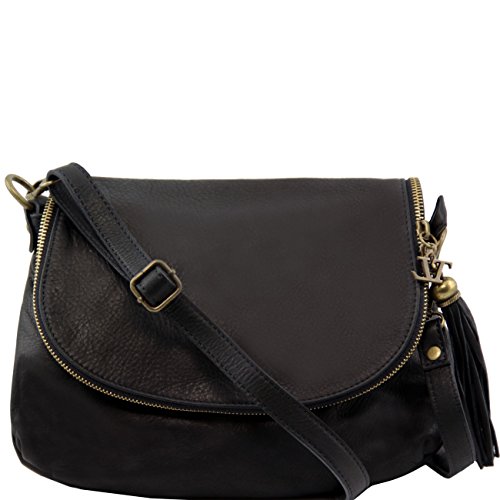 Tuscany Leather TL Bag – Soft leather shoulder bag with tassel detail