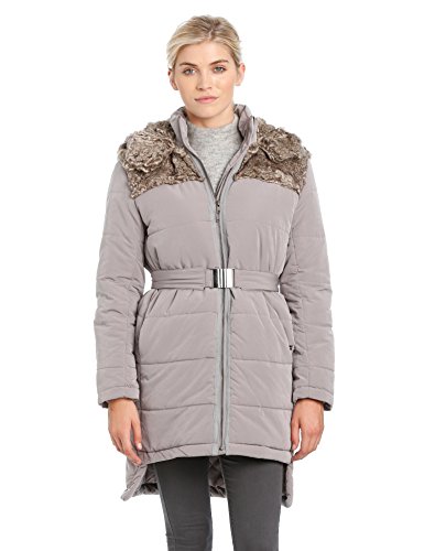 French Connection Women's Juliette Jacket Hooded Quilted Long Sleeve Coat