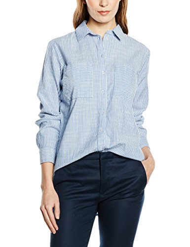 New Look Women's Chambray Stripe Long Sleeve Shirt