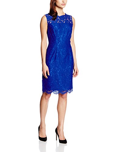 Precis Petite Women's Web Blue Lace Sleeveless Dress
