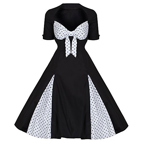 Pretty Kitty Fashion 50s Black White Polka Dot Retro Dress