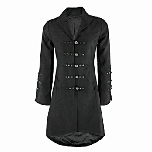 Victorian Black Gothic Military Long SteamPunk Indie Jacket Coat