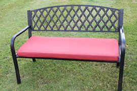 Warwick Metal Garden Bench COMPLETE WITH CUSHION, Web 