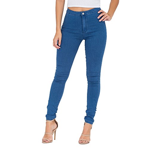 SCO New Womens Ladies Skinny High Waist Tube Jeans Slim Fit Comfy Denim ...