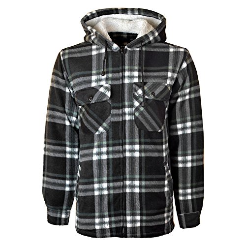 MyShoeStore® Unisex Padded Shirts Lumberjack Collared Hooded Flannel ...