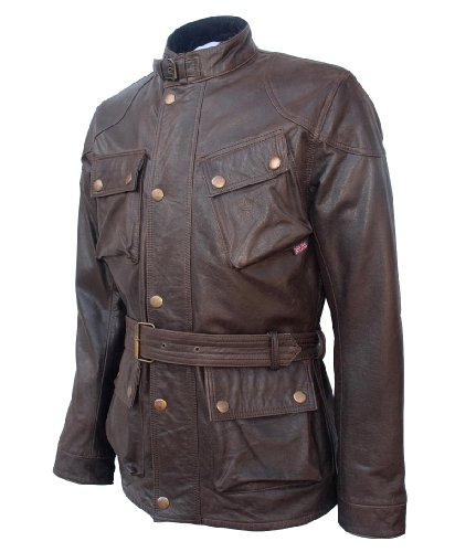 Panther Leather Jacket in Distressed Brown
