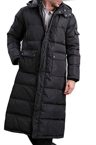 XIAOLV88 Men's Winter Hooded Thicken Long Down Jacket