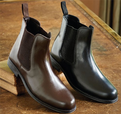 Chelsea Boots Men's Real Leather Boots with Leather Soles. In Black and ...