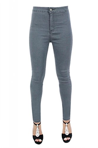 New Women's Ladies Jeans High Waisted Skinny Stretch Pants UK Sizes 6 8 ...
