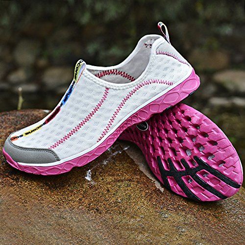QANSI Womens Ladies Trainers Breathable Mesh Slip On Water Shoes