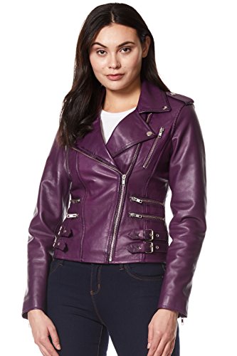 Carrie Hoxton 'MYSTIQUE' Ladies Leather Jacket Purple Motorcycle ...