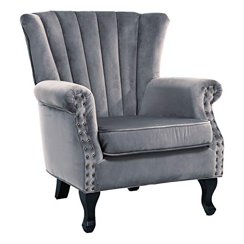 Warmiehomy Armchair Velvet Upholstered Accent Chair ...