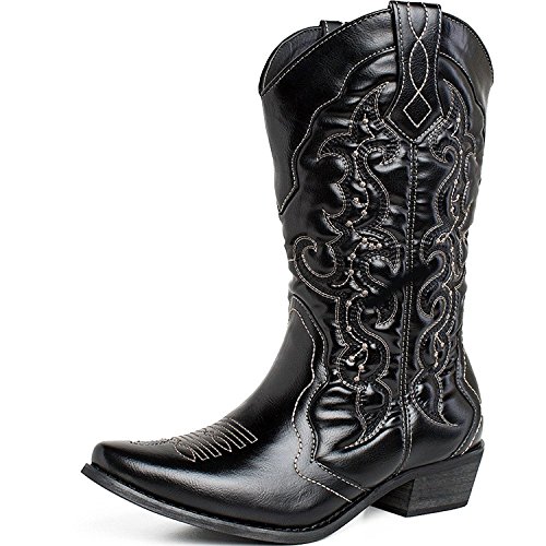 SheSole Womens Wide Calf Cowboy Cowgirls Boots