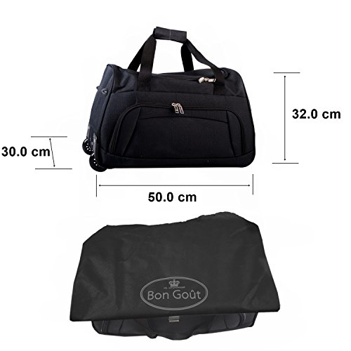 Cabin Size Approved 45L Roller Travel Duffel Wheely Bag Hand Luggage Wheeled Trolley Holdall ...