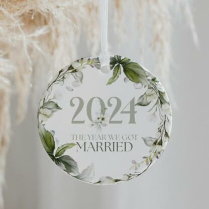 2024 Ceramic Anniversary Plaque Bauble Ornament - Memento Keepsake Gift - Gift For Husband/Wife for Married Couple 4 2024 Ceramic Anniversary Plaque Bauble Ornament - Memento Keepsake Gift - Gift For Husband/Wife for Married Couple - Image 4