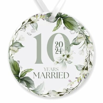 2024 Ceramic Anniversary Plaque Bauble Ornament - Memento Keepsake Gift - Gift For Husband/Wife for Married Couple 2 2024 Ceramic Anniversary Plaque Bauble Ornament - Memento Keepsake Gift - Gift For Husband/Wife for Married Couple - Image 2