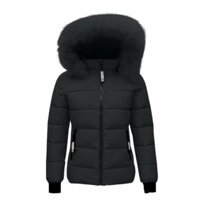 AMhomely Women's Hooded Warm Winter Coat Quilted Thicken Puffer Jacket Winter Cotton Jacket With Hood, Waist, Plush Overcome Outer Coat Outdoor Skiing Snowboarding Coat - Image 2