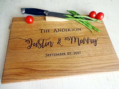 Algis Crafts | Personalized Handmade Cutting Board | Laser Engraved Chopping Board | Personalised Wedding Gifts | Anniversary Gifts for Couple | New Home Gifts - Image 3