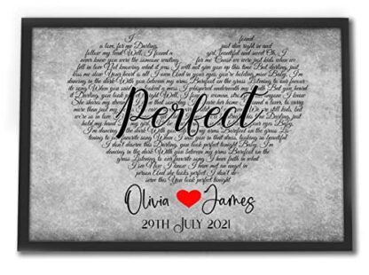 Any Song in a heart First Dance Wedding, Anniversary, Engagement, Valentine's Day Gift, Framed or Unframed Lyrics Print, Gifts for her gifts for him 2 Any Song in a heart First Dance Wedding, Anniversary, Engagement, Valentine's Day Gift, Framed or Unframed Lyrics Print, Gifts for her gifts for him - Image 2