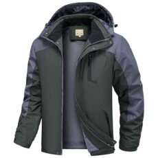 Blu Apparel Men's Waterproof Faux Fur Lined Coat Warm Winter Jacket Outdoor Mountain Hiking Jackets for Men Windproof