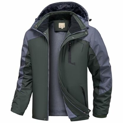 Blu Apparel Men's Waterproof Faux Fur Lined Coat Warm Winter Jacket Outdoor Mountain Hiking Jackets for Men Windproof 2 Blu Apparel Men's Waterproof Faux Fur Lined Coat Warm Winter Jacket Outdoor Mountain Hiking Jackets for Men Windproof - Image 2
