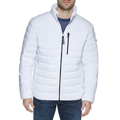 Calvin Klein Men's Full Zip Down Puffer Coat Jacket, White, L - Image 2