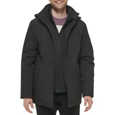 Calvin Klein Men's Water and Wind Resistant Hooded Coat from Fall Into Winter Jacket