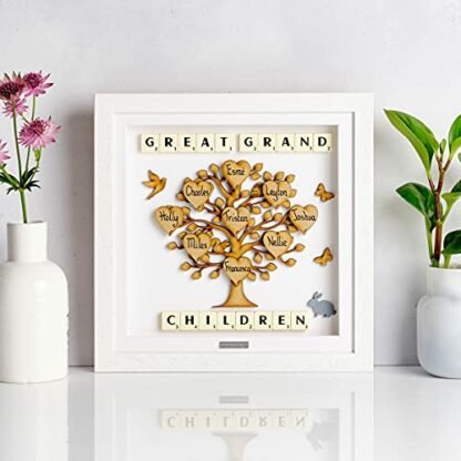 Gift for Grandparents. Family Tree Personalised Grandchildren frame. Framed Grand Children Family Tree. Christmas Present Gift for Grandparents. Grandchildren family tree 3d wall-art 4 Gift for Grandparents. Family Tree Personalised Grandchildren frame. Framed Grand Children Family Tree. Christmas Present Gift for Grandparents. Grandchildren family tree 3d wall-art - Image 4