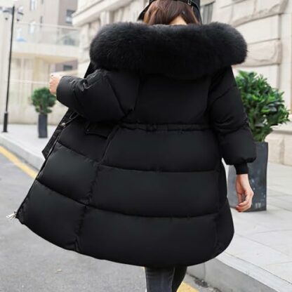 HOOUDO Women's Down Jacket Winter Mid lenght Puffer Coats Ladies Lightweight Waterproof Jackets with Faux Fur Hood Plus Size Slim Trench Coat Long Sleeve Warm Outwear Outdoor Hiking Parka 3 HOOUDO Women's Down Jacket Winter Mid lenght Puffer Coats Ladies Lightweight Waterproof Jackets with Faux Fur Hood Plus Size Slim Trench Coat Long Sleeve Warm Outwear Outdoor Hiking Parka - Image 3