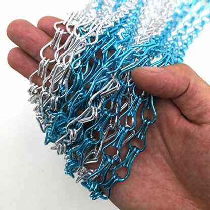 Himifuture 90 * 200cm Aluminium Chain Curtain Fly Door Chain Silver Metal Screen Fly Insect Blinds Pest Control Curtain Chain, Blue & Silver - Image 4