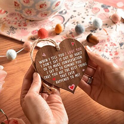I love you plaque | gifts | heart for her | signs hanging girlfriend boyfriend women | wooden keepsake sign gift | wife anniversary mum hearts | plaques with sayings 3 I love you plaque | gifts | heart for her | signs hanging girlfriend boyfriend women | wooden keepsake sign gift | wife anniversary mum hearts | plaques with sayings - Image 3