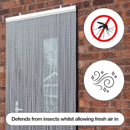 Insects Vermatik Silver 89x210cm Aluminium Chain Fly Screens for Doors