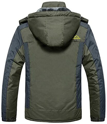 KEFITEVD Men's Winter Waterproof Ski Jacket Softshell Fleece Snowboarding Jackets Fishing Hiking Coat with Detachable Hood - Image 3