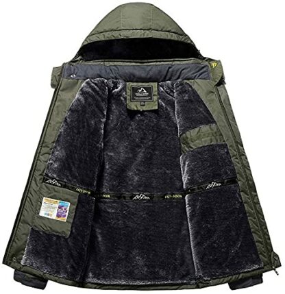 KEFITEVD Men's Winter Waterproof Ski Jacket Softshell Fleece Snowboarding Jackets Fishing Hiking Coat with Detachable Hood - Image 4