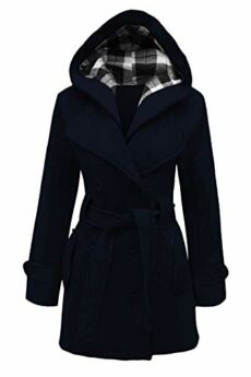 Ladies Belted Long Coat Womens Girls Winter Hooded Warm Jacket UK