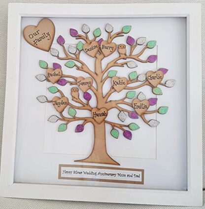 Large Personalised Family Tree picture photo box frame Birthday/Anniversary/New baby gift - Image 3
