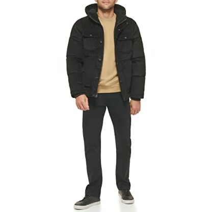 Levi's Men's Heavyweight Mid-Length Hooded Military Puffer Jacket Down Alternative Coat - Image 4