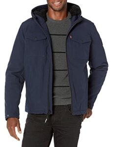 Levi's Men's Soft Shell Two Pocket Sherpa Lined Hooded Trucker Jacket Insulated