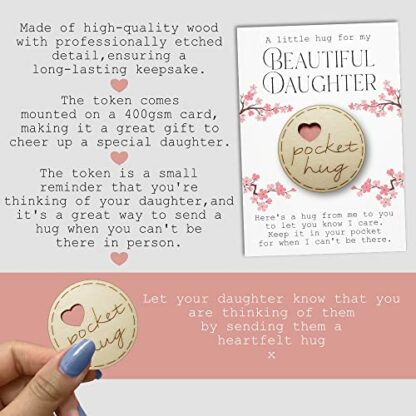 Maise &Rose Pocket Hug Daughter Token | Hug Gift For Daughter | Thinking Of You | Miss You | Pocket Hug From Mum | Cheer Up Gift | Letterbox Gift | Get Well Soon | Positive Pick Me Up | TKD - Image 4