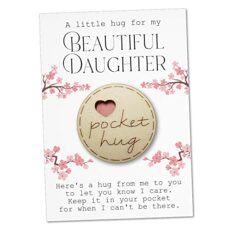 Maise &Rose Pocket Hug Daughter Token | Hug Gift For Daughter | Thinking Of You | Miss You | Pocket Hug From Mum | Cheer Up Gift | Letterbox Gift | Get Well Soon | Positive Pick Me Up | TKD