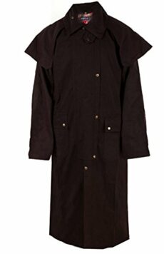 Mens Oil Cloth Oilskin Western Australian DROVER Waterproof Duster Coat Jacket 23101