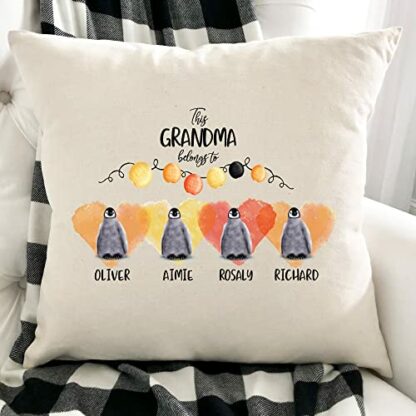 Nanny Belongs to Cushion | Personalised with Name | Gift for Nanny Nanna Nan | Inner Filling options 40x40 CM | Mother's Day Present from Grandson or Granddaughter | Birthday Christmas Gifts 3 Nanny Belongs to Cushion | Personalised with Name | Gift for Nanny Nanna Nan | Inner Filling options 40x40 CM | Mother's Day Present from Grandson or Granddaughter | Birthday Christmas Gifts - Image 3