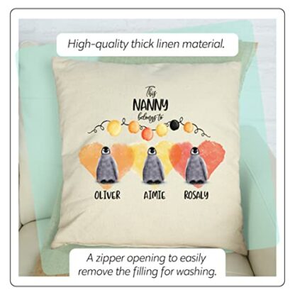 Nanny Belongs to Cushion | Personalised with Name | Gift for Nanny Nanna Nan | Inner Filling options 40x40 CM | Mother's Day Present from Grandson or Granddaughter | Birthday Christmas Gifts 4 Nanny Belongs to Cushion | Personalised with Name | Gift for Nanny Nanna Nan | Inner Filling options 40x40 CM | Mother's Day Present from Grandson or Granddaughter | Birthday Christmas Gifts - Image 4