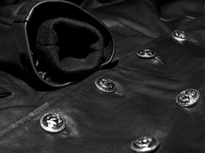 Noble House Men's U-Boat marine coat black cowhide leather - Image 3