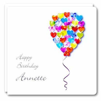 Personalised Birthday Card - Handmade Colourful Balloon for Friend Mum Daughter Girls Wife Women Her - Image 2