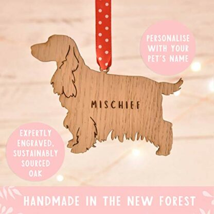 Personalised Cocker Spaniel dog shaped bauble | christmas tree decorations | present for pet keepsake ornament 3 Personalised Cocker Spaniel dog shaped bauble | christmas tree decorations | present for pet keepsake ornament - Image 3