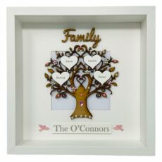 Personalised Family Tree 3D Box Picture Frame - Up To 14 Names - 8 Colours To Choose - Gem Birds