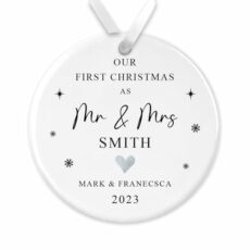 Personalised First Christmas as Mr and Mrs Bauble, Custom 1st Christmas Married Ornament, 1st Xmas Newlywed Christmas Ornament, 1st Xmas Married, Just Married