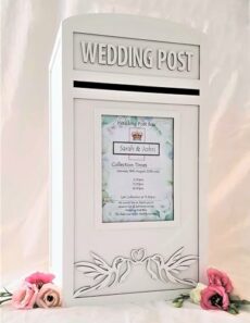 Personalised White Wedding Card Post Box With Lock & Keys Lockable Wooden Wedding Cards Box Large Royal Mail Postbox With Lock Card Box For Wedding Reception